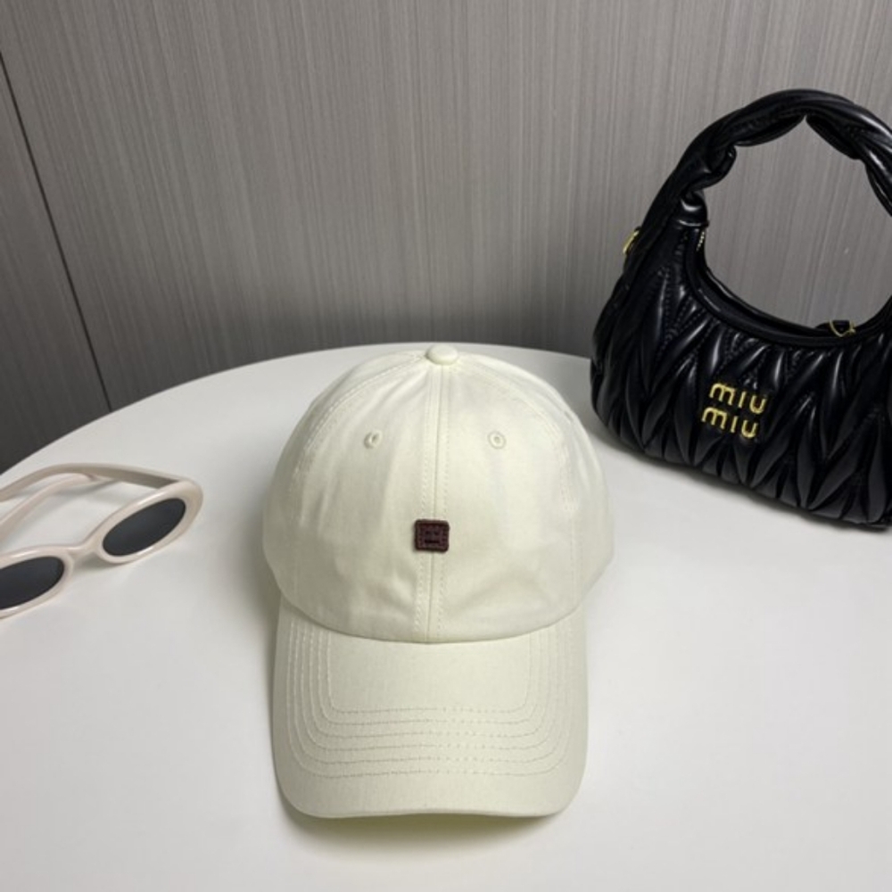 ACNE white baseball cap